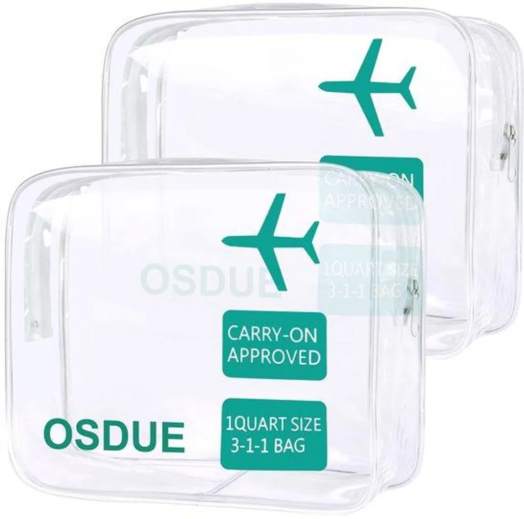 Sac de toilette transparent anti-fuite pour avion et voyage lot de 2 vert