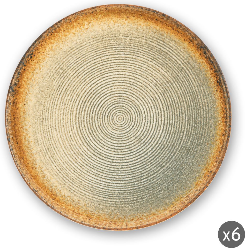 Excelsa Set Von 6 Flachen Teller Demetra Keramik 27X3 Cm Bunt