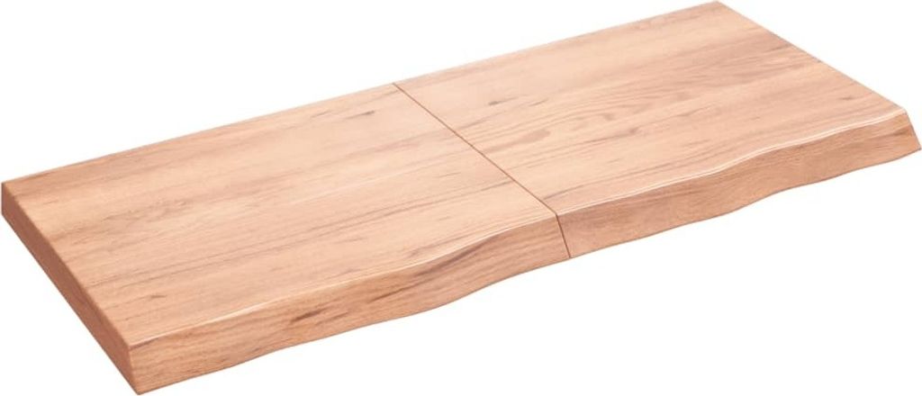 Wandregal Hellbraun 120x50x(2-6) cm Massivholz Eiche Behandelt