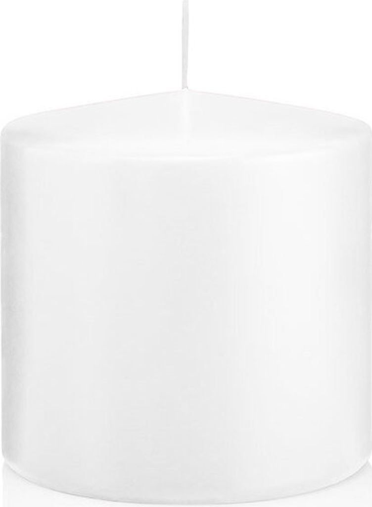 Stumpenkerzen Weiß 100 x Ø 98 mm, 6 Stück, russarm, tropffrei, hochwertiger Docht