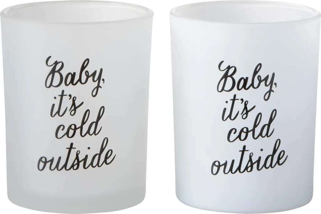Porte-bougies à réchaud pour ambiance cocooning J-Line Lot de 2 Verre