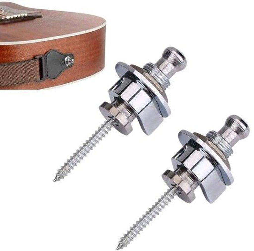 Deligebandsluiting für klassische Gitarre, E-Gitarre, Bassgitarre, Ukulele, antislip, silber, 5X2.2cm
