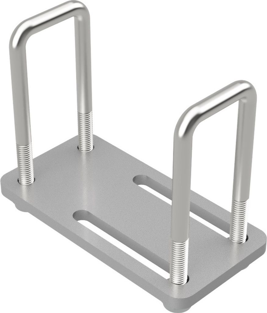 2 x U-Bügelschraube M10 mit Klemmplatte und Stopmuttern Produktbild 1