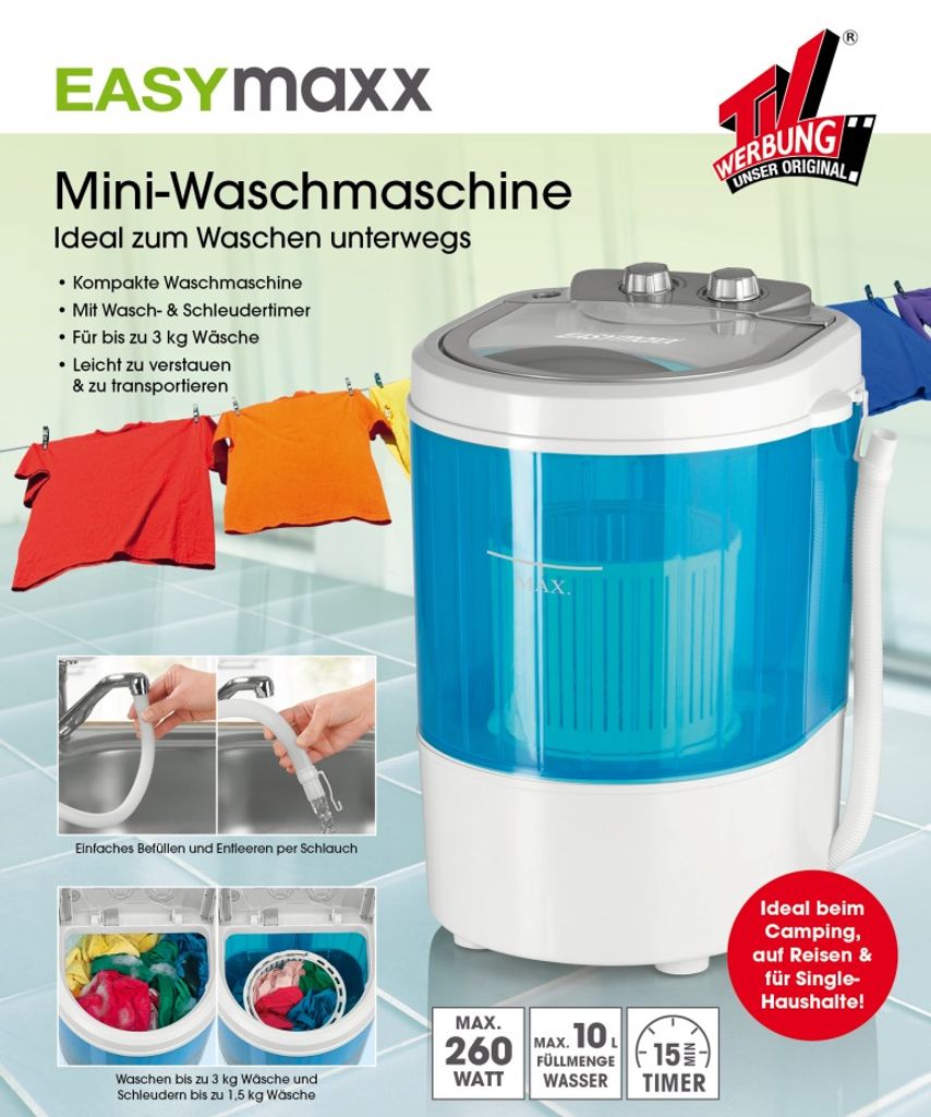 Mini Waschmaschine Camping Waschautomat 2KG Mini-Waschmaschine Reiswaschmaschine 