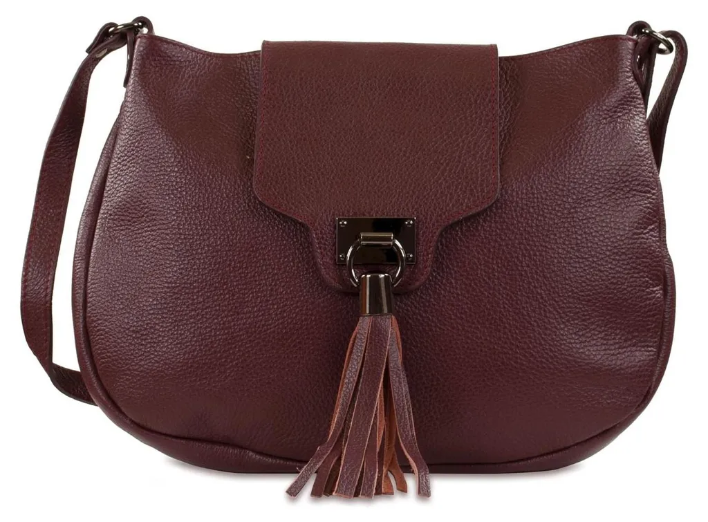 CARLA BELOTTI - Sac à main ORIANE 24 cm en cuir italien véritable noir