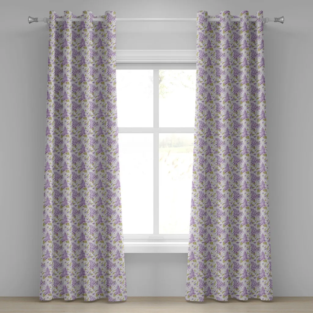 Tende Lavabili ABAKUHAUS 280x225: Stile Floreale Viola Malva