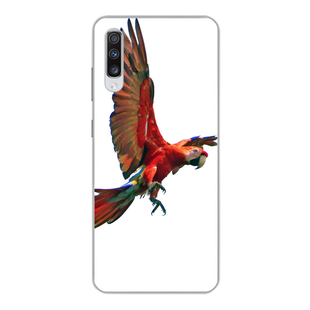 MuchoWow Handyhülle Schutzhülle Hülle für Samsung Galaxy A70 Ara - Vogel - Porträt Silikon Softcase Handy Hülle - Schutzhaube