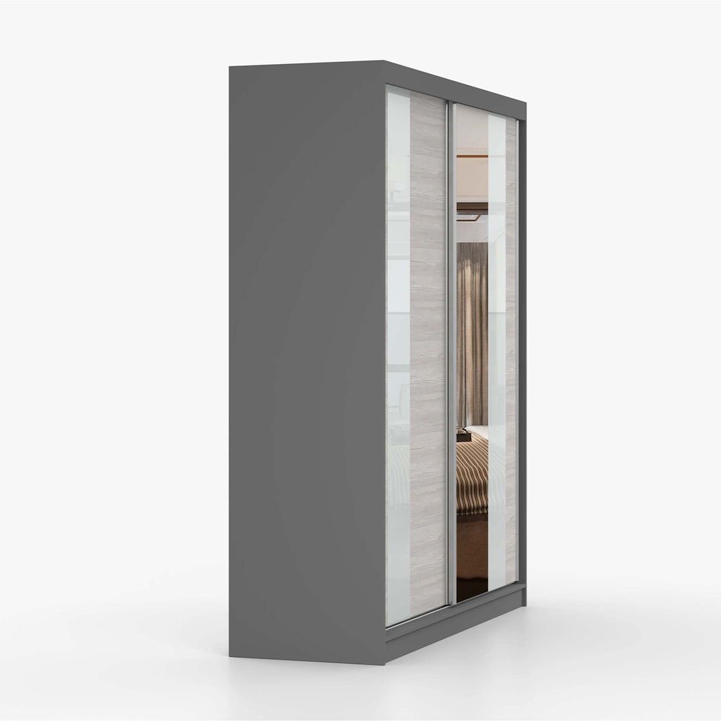 Schwebetürenschrank Kleiderschrank Schrank 183 cm Produktbild 7