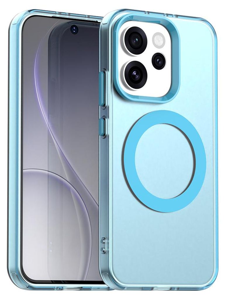 Magnetisch Hülle für Oppo Reno15 Pro, Schlank Durchscheinend Matt Stoßfest Handyhülle Blau