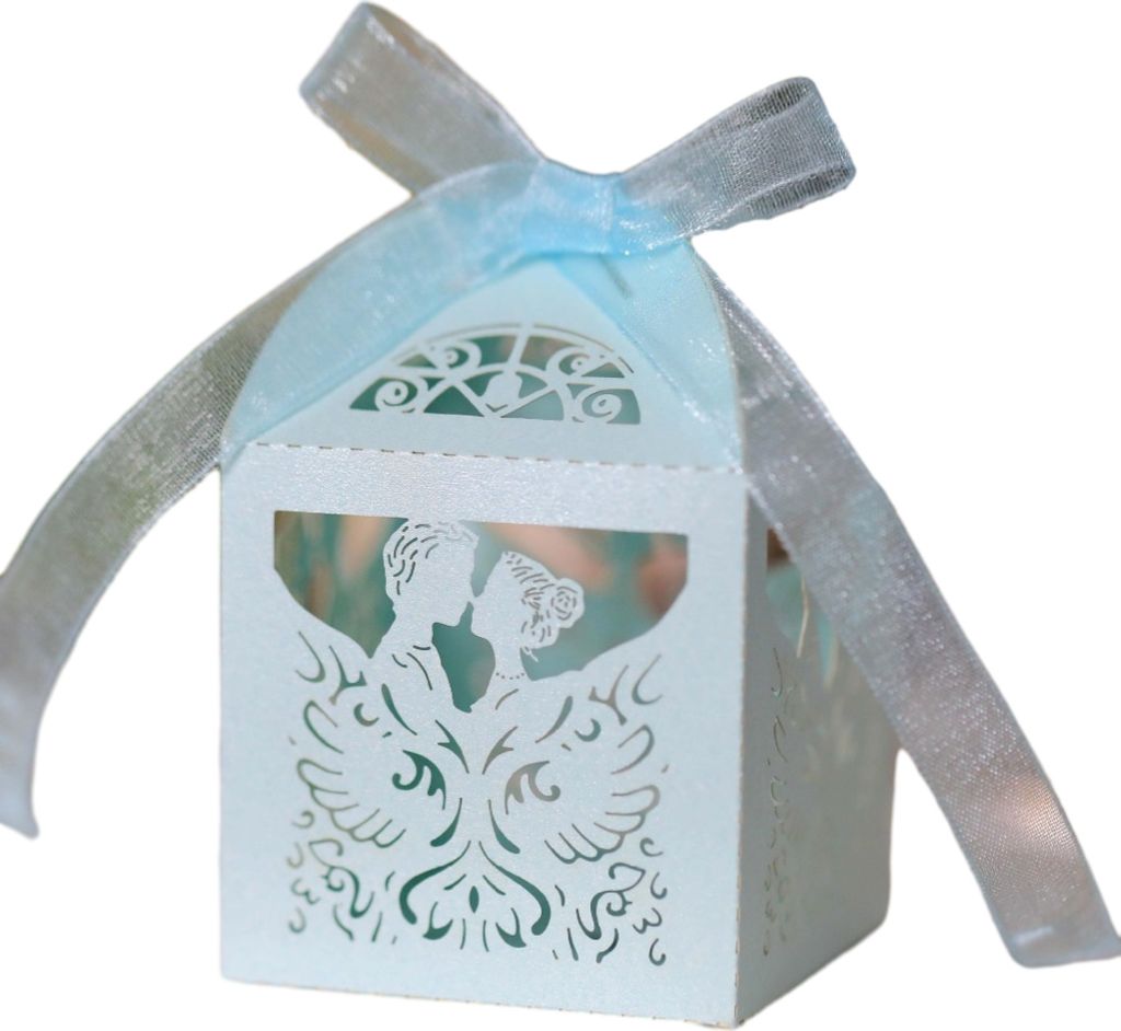 50PCS Valentinstag Party Gunst Boxen, Süße Paare Süßigkeiten Boxen Laser Cut Schokolade Boxen, Kleine Geschenk-Boxen