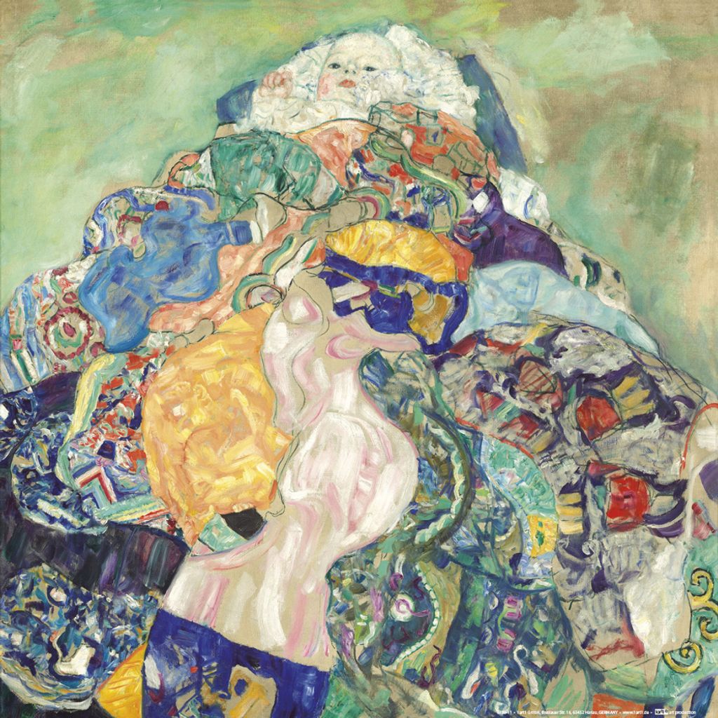 Gustav Klimt Kunstdruck Bild - Baby (Wiege) 1917-1918 (40 x 40 cm)