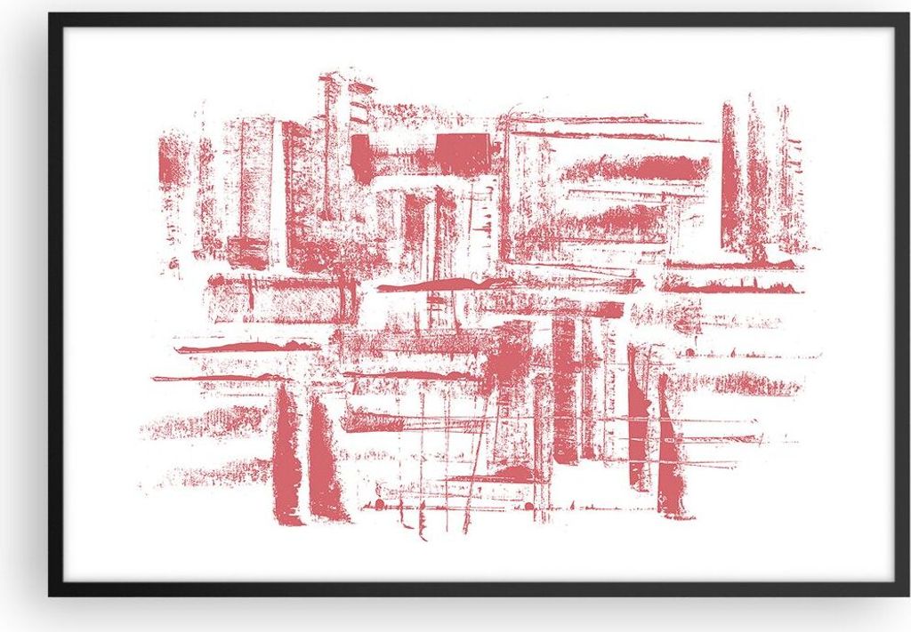 Gerahmtes Poster - Schwarzer Rahmen - Rot Textur Muster - 91,5x61 cm - Wand Bild - Wanddeko - Wandbilder - Kunstposter - Wandposter - Bilderrahmen ...