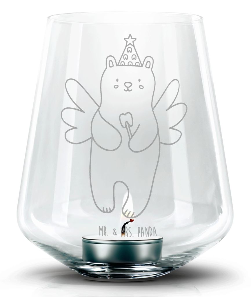 Mr. & Mrs. Panda Laterne Bär Zahnfee - Transparent - Geschenk, Teddy, Fee, Kerzenglas, gravur glas, Kerzenhalter, Erster Zahn, Windlicht, Milchzah...