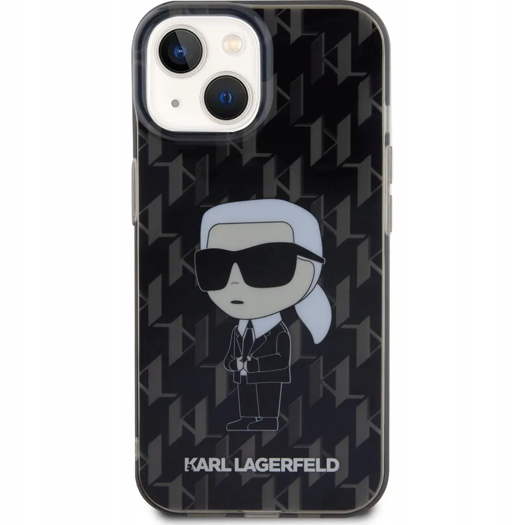 Karl Lagerfeld Ikonik Monogram iPhone 15 Case - Eleganza in Nero - 5