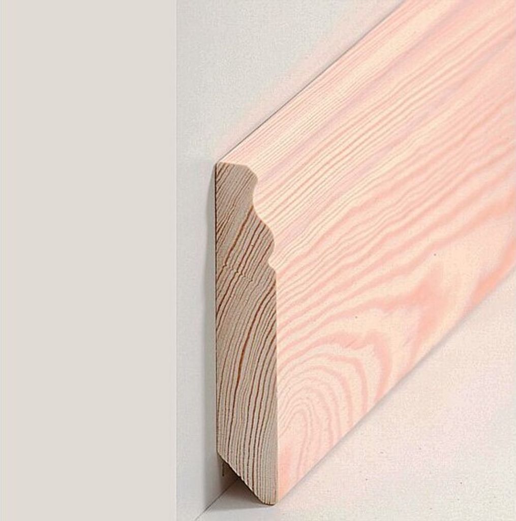 Sockelleiste Berliner Profil Hamburger Leiste 19 x 100 x 2500 mm Kiefer Massivholz Fußleiste Klassisch by PROVISTON 62.5 Meter | 25 Stück