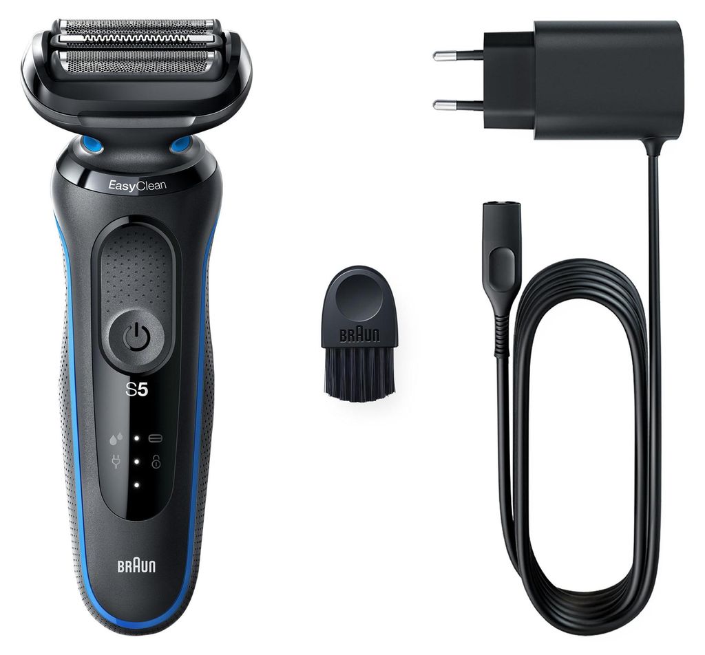 Braun 51-B1000s, Folienschaber, Schwarz, Blau, Schwarz, Produktbild 