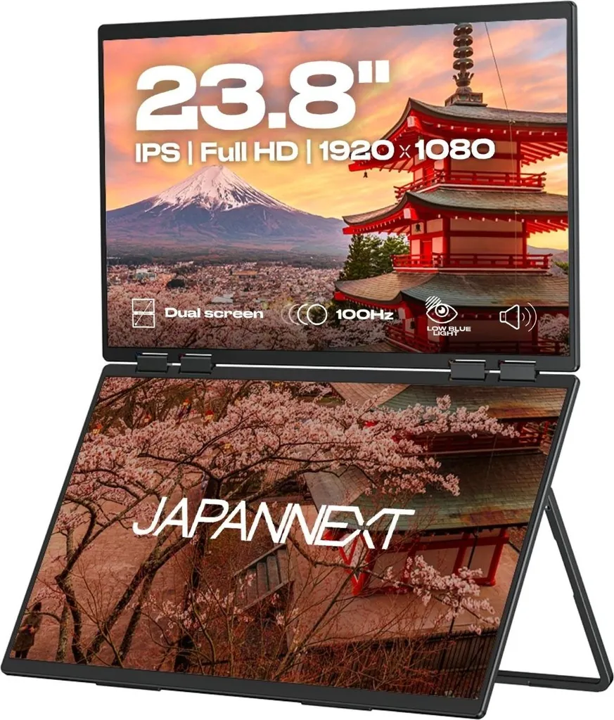 Moniteur vertical double écran 24 pouces JAPANNEXT IPS Full HD Multitâche