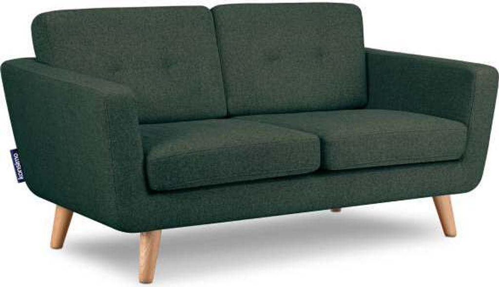 KONSIMO 2 Sitzer Sofa mit Steppung auf den Rückenkissen "TAGIO II", marine, Gewebestoff, Scandinavian, 153x80x84cm