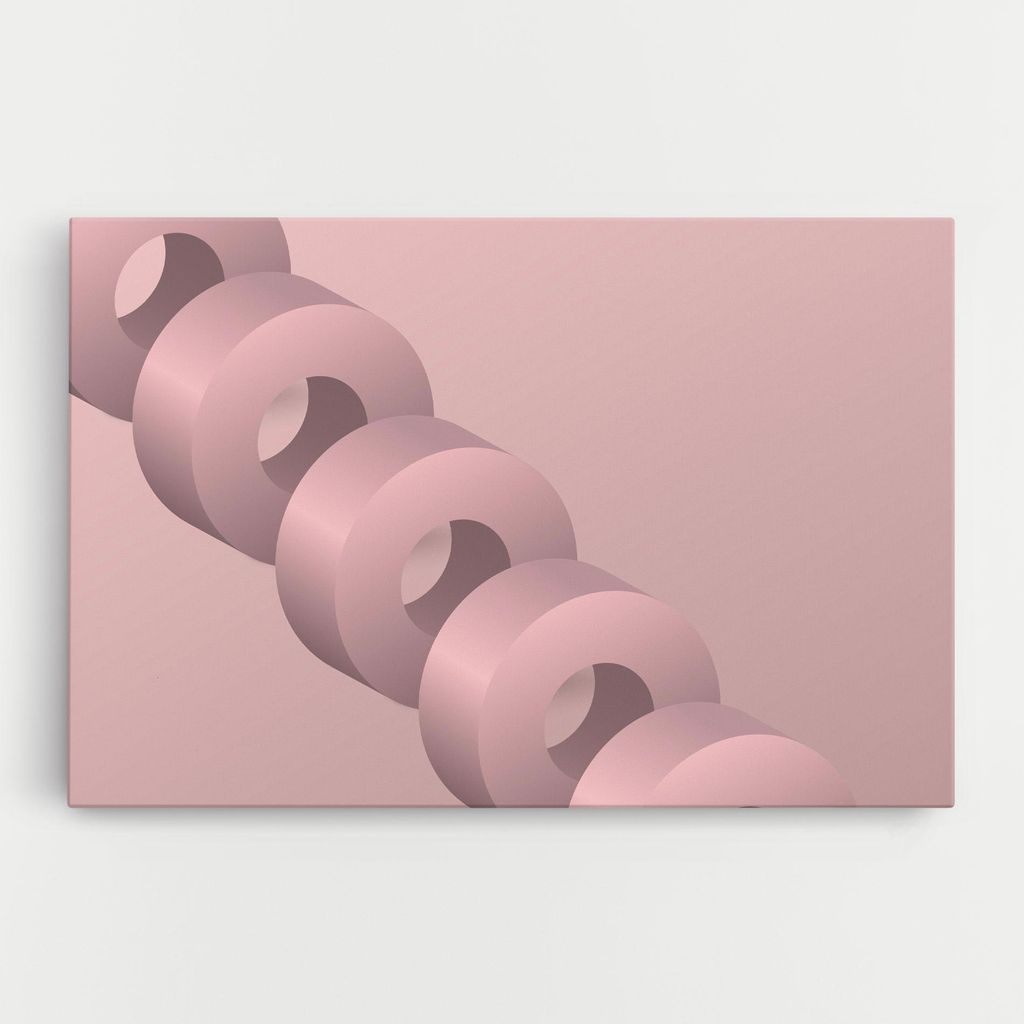 ARTHUB Leinwandbild 70x100 cm, Pink Circle | Wohnzimmerdekoration, Hängende Bilder, Wanddekoration, Heimdekoration, Abstrakte, Geometrische