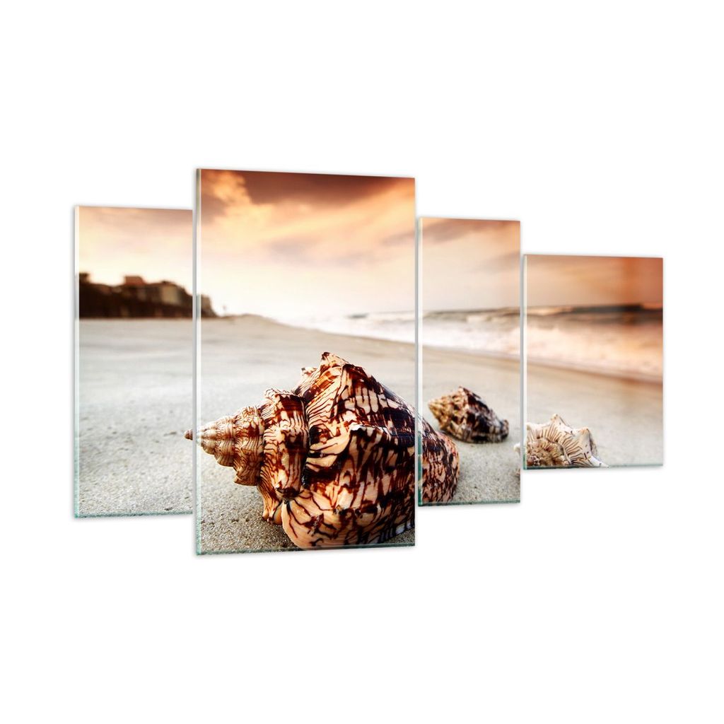 Bilder auf glas - Strand schön karibisch bunt - 120x70cm - Glasbilder - Wandbilder - Kunstdruck - zum Aufhängen bereit - Wanddekoration aus Glas ...