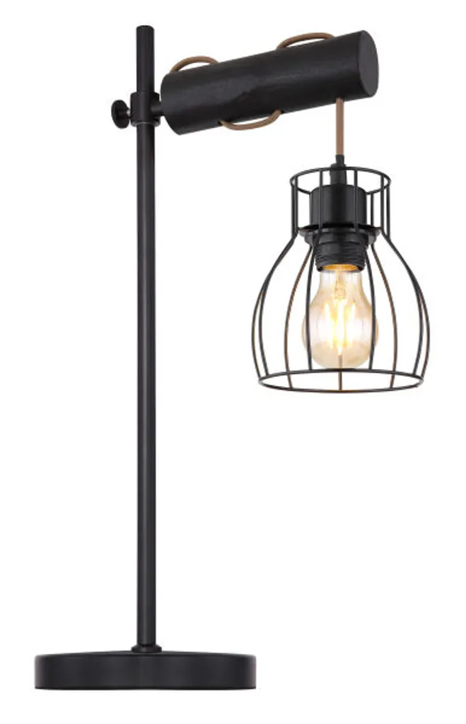 Lampe de Table Stable en Bois et Métal pour Éclairer un Buffet Sombre