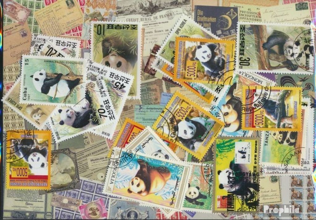 Briefmarken Motive 25 verschiedene Panda Marken