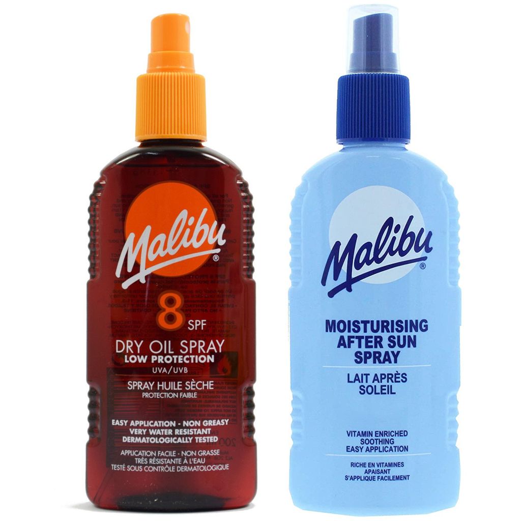 Malibu SPF8 Bräunungsöl 200 ml + After Sun Spray Balsam 200 ml