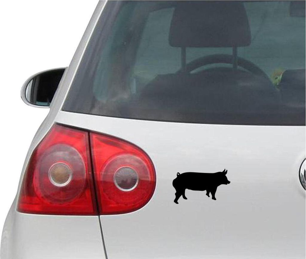 Aufkleber / Autoaufkleber - JDM - Die cut - HOG SILHOUETTE - Schwein - Folie Auto Decal Sticker - schwarz - 111mm x 139mm