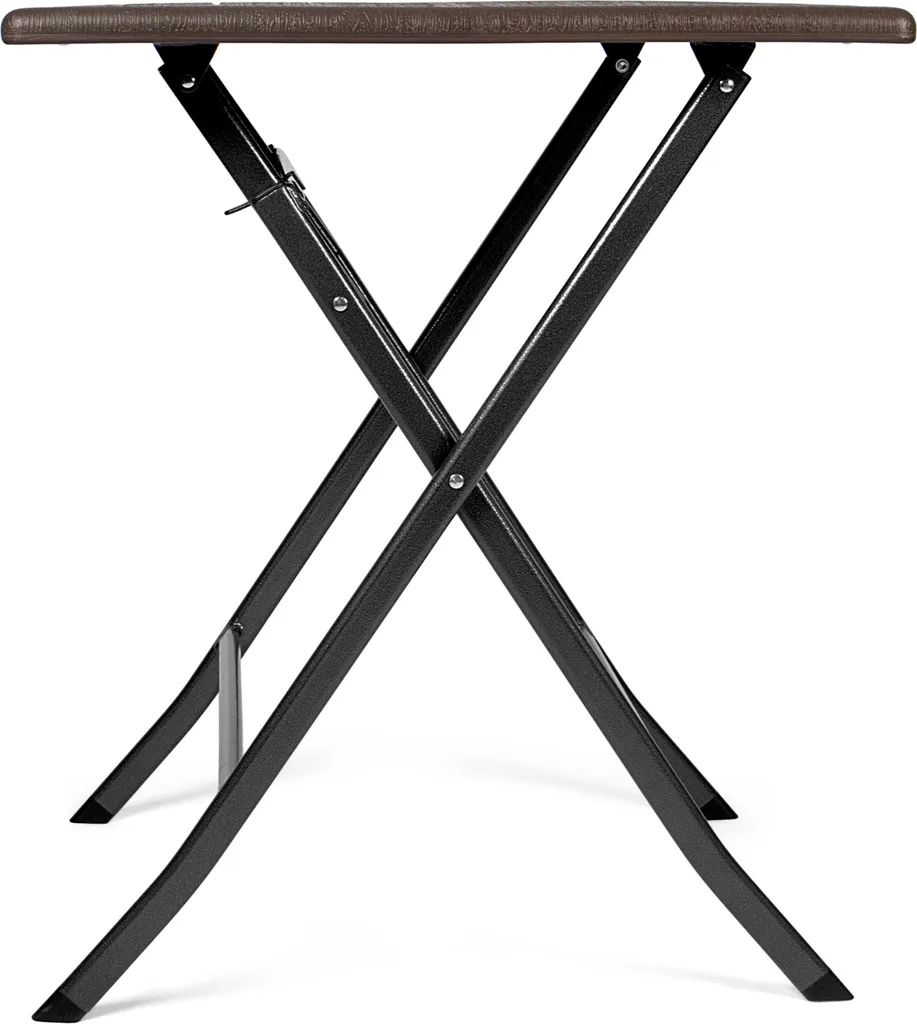 Table d'appoint pliable aspect bois marron résistante aux UV - 6