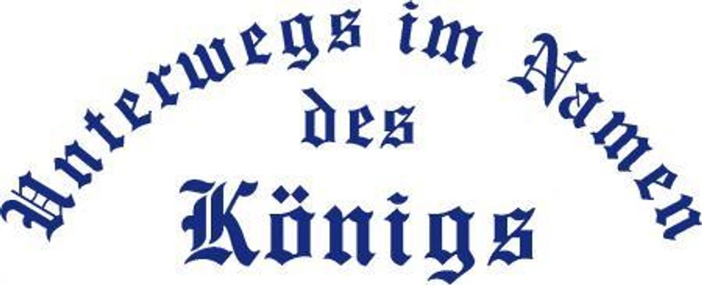 Aufkleber Applikation - Unterwegs im Namen des Königs - AP3996 - versch. Größen Color - blau Größe - 40cm