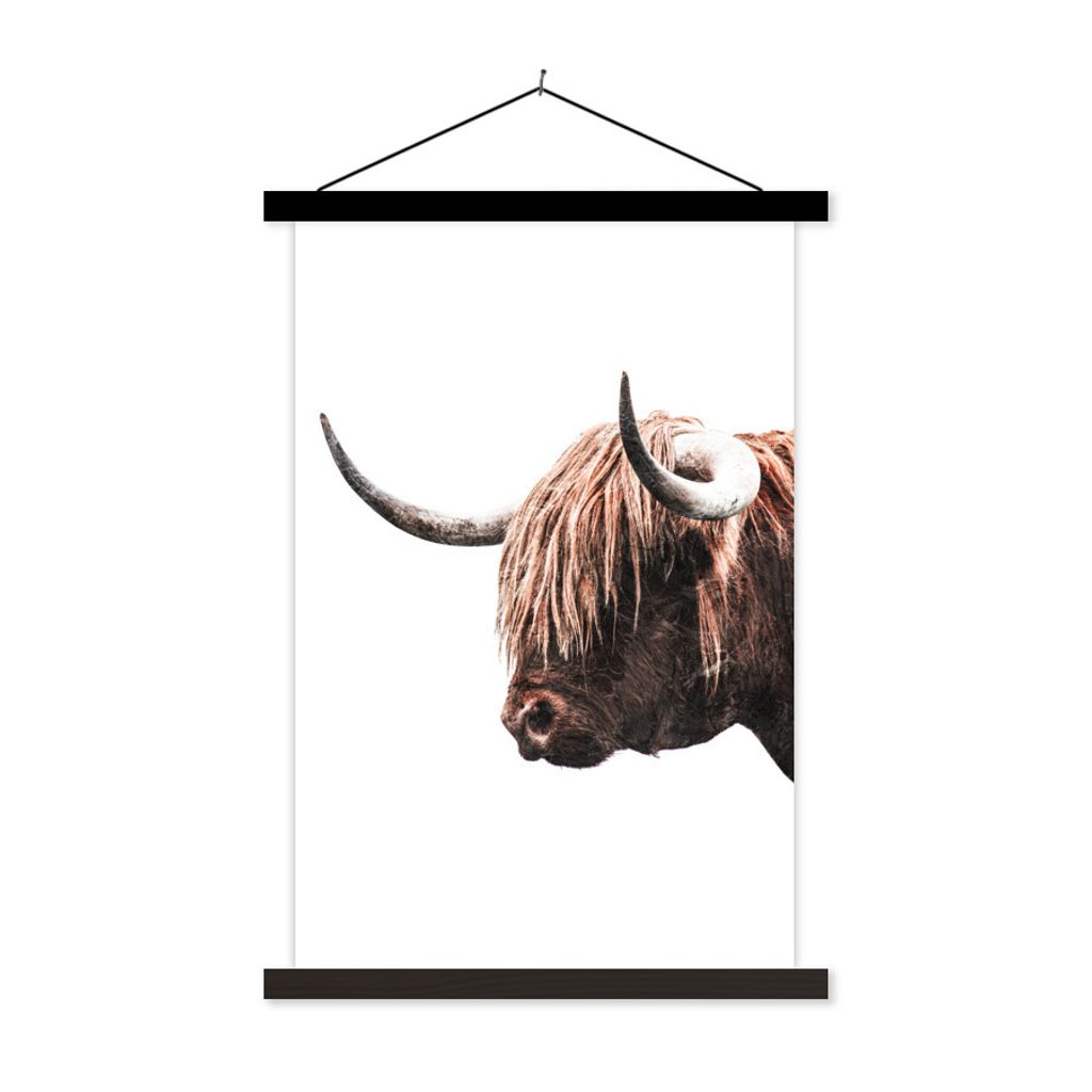MuchoWow Textilposter Schottische Highlander - Tiere - Kühe 120x180 cm mit schwarzem Rahmen - Fotos