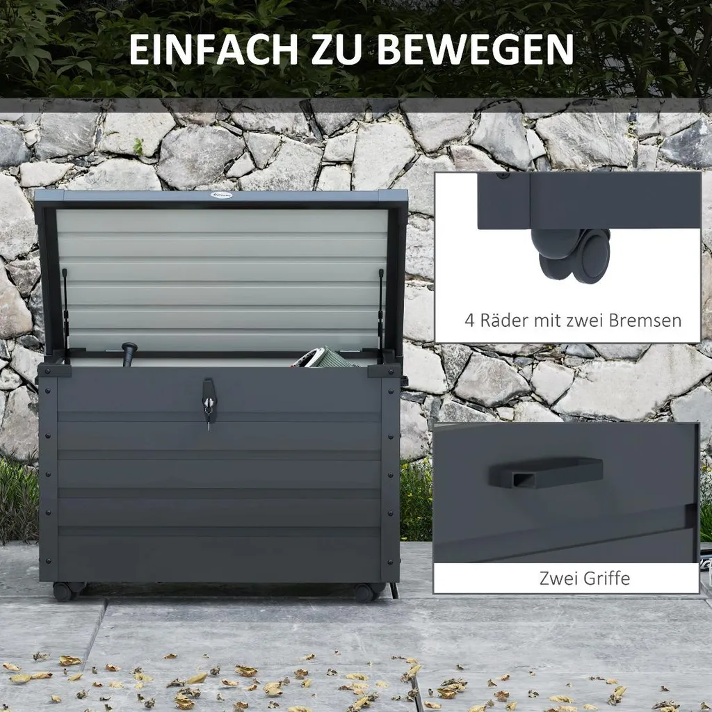 Malle de rangement en acier galvanisé anti-corrosion 295L - Charge 50 kg - 4