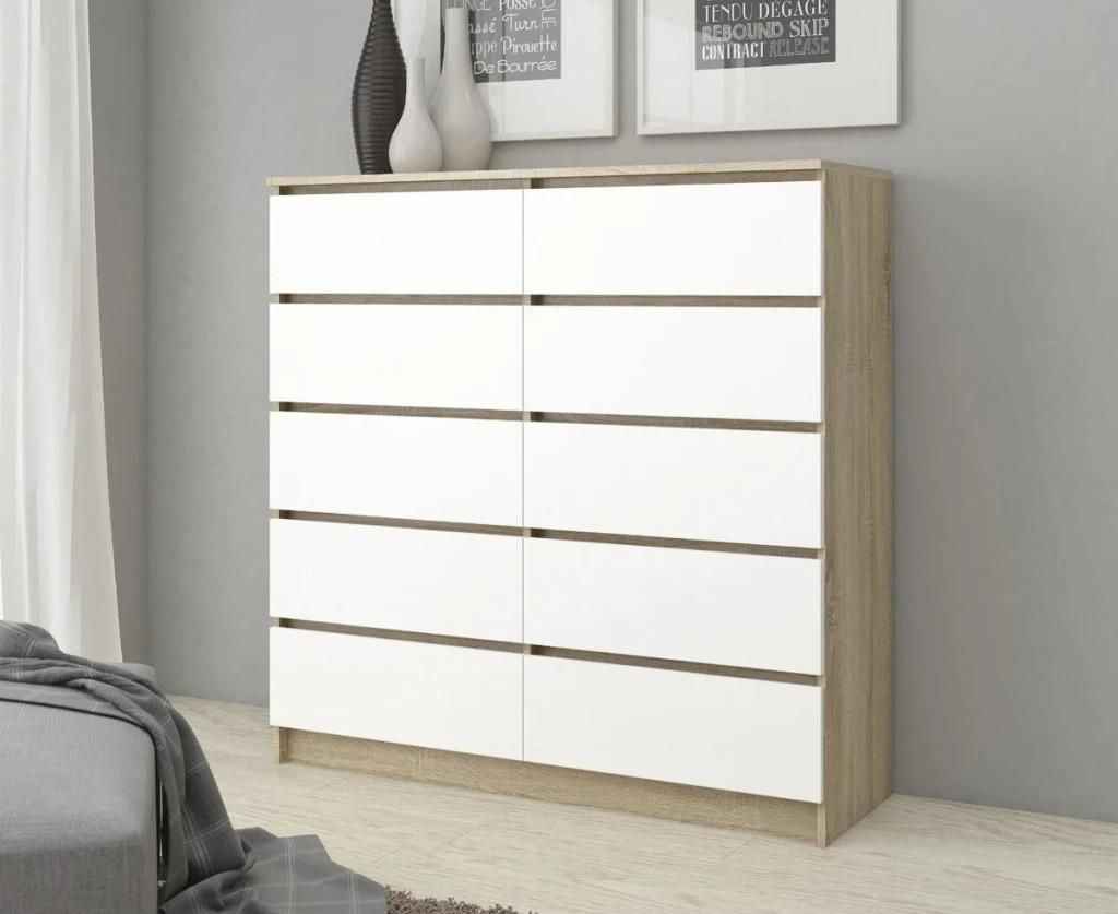 Kommode für das Wohnzimmer SAVRILA - Sonoma-Eiche / Weiß