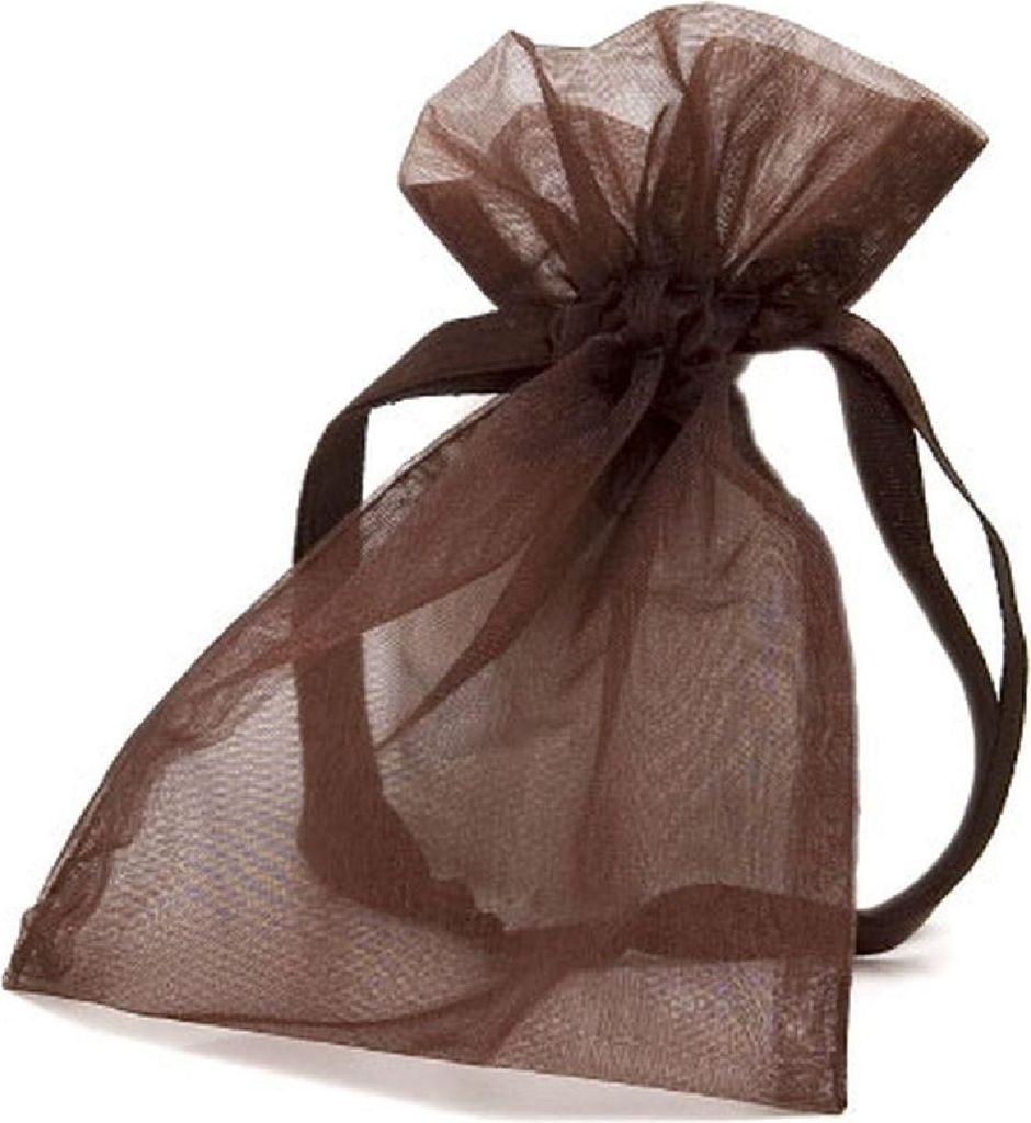 Organza-Beutel 9 x 12 cm, schokoladenbraun