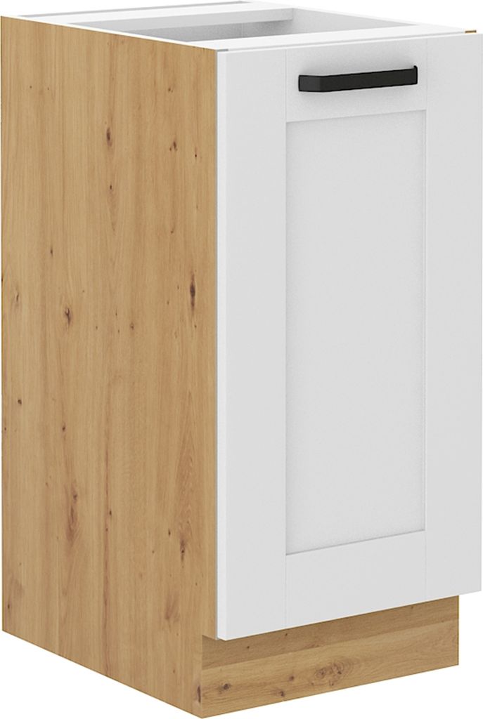 Kondela Unterer Küchenschrank Lula 40D 1F BB – Weiß / Artisan-Eiche