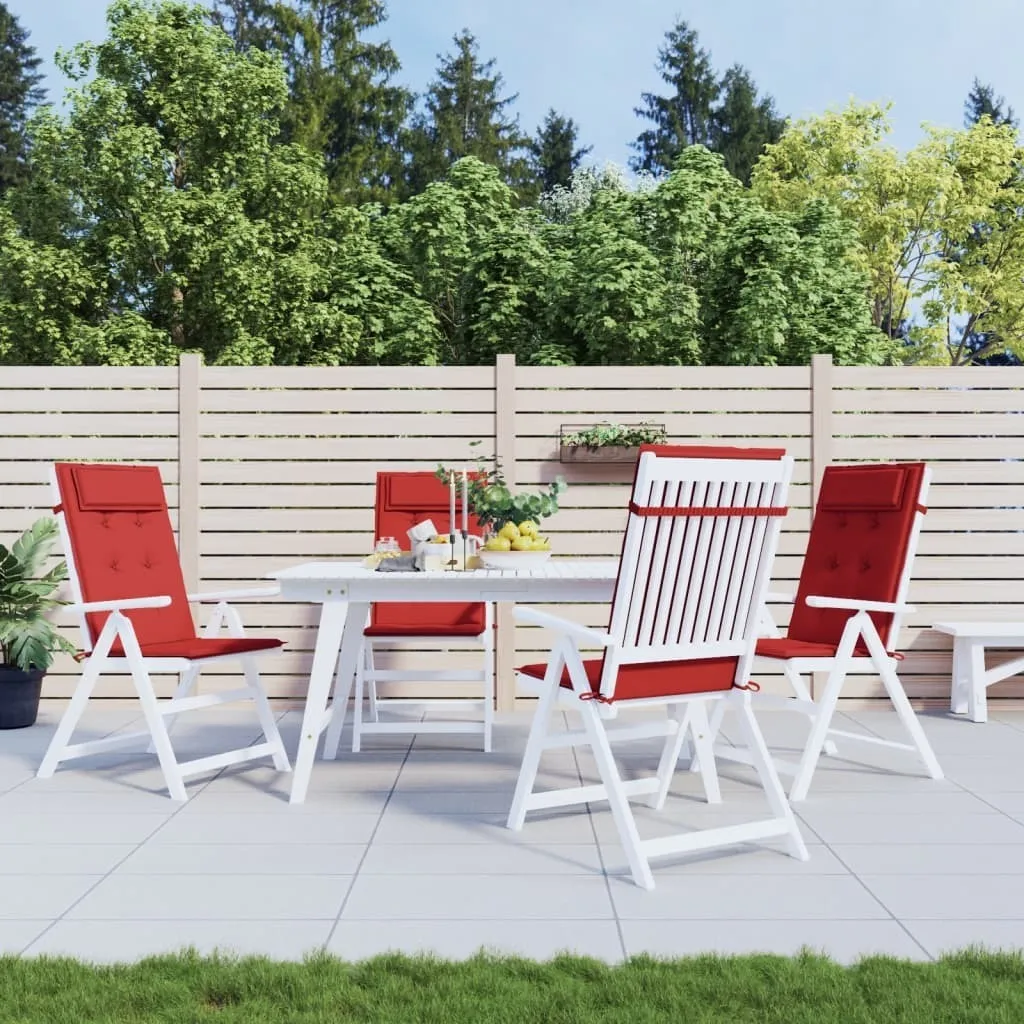 Set 4 Cuscini Rossi per Sedie Esterno | Tessuto Oxford Anticalore