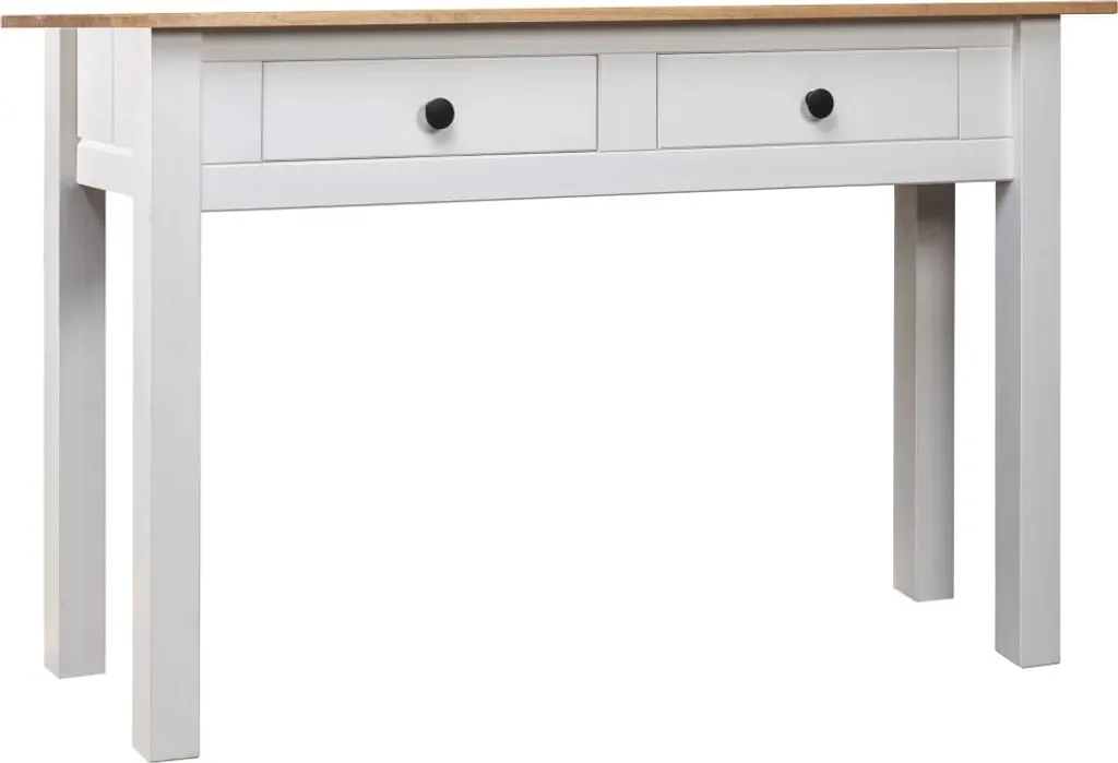 Consolle Bianca 110x40x72 cm in Pino Panama - Tavolo Ingresso Legno Massello