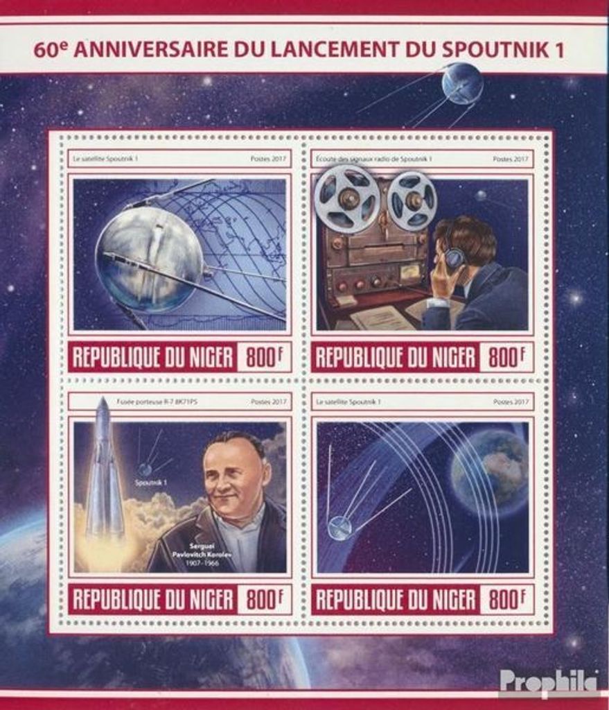 Briefmarken Niger 2017 Mi 5082-5085 Kleinbogen (kompl. Produktbild 