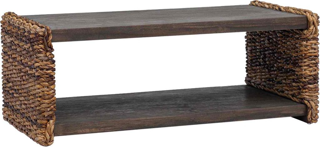 Couchtisch Natur 90 x 45 x 35 cm Massives Mahagoni Holz