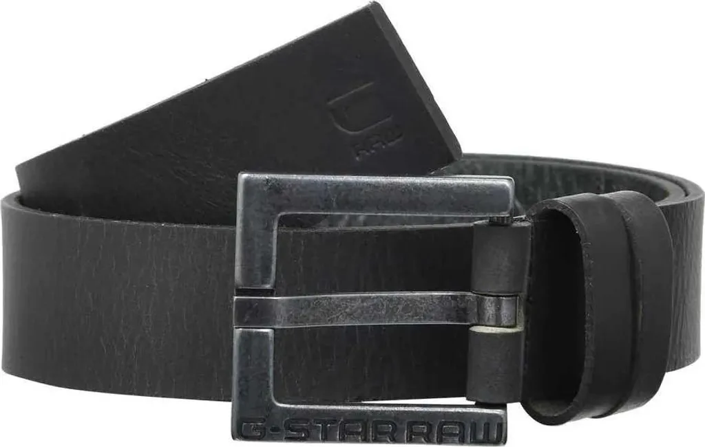 G-Star New Duko Ceinture Cuir Noir 100 cm avec Boucle Métal Robuste