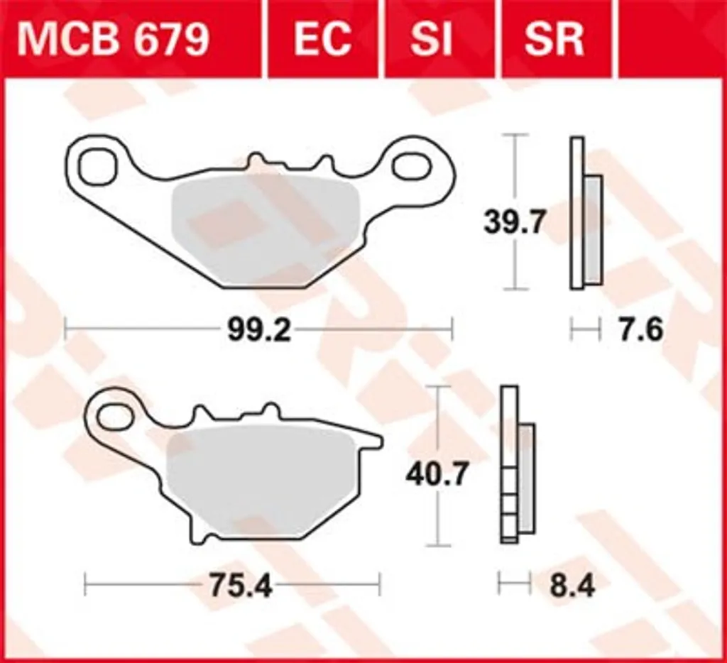 Plaquettes de frein Organiques Offroad TRW MCB679EC Haute Résistance