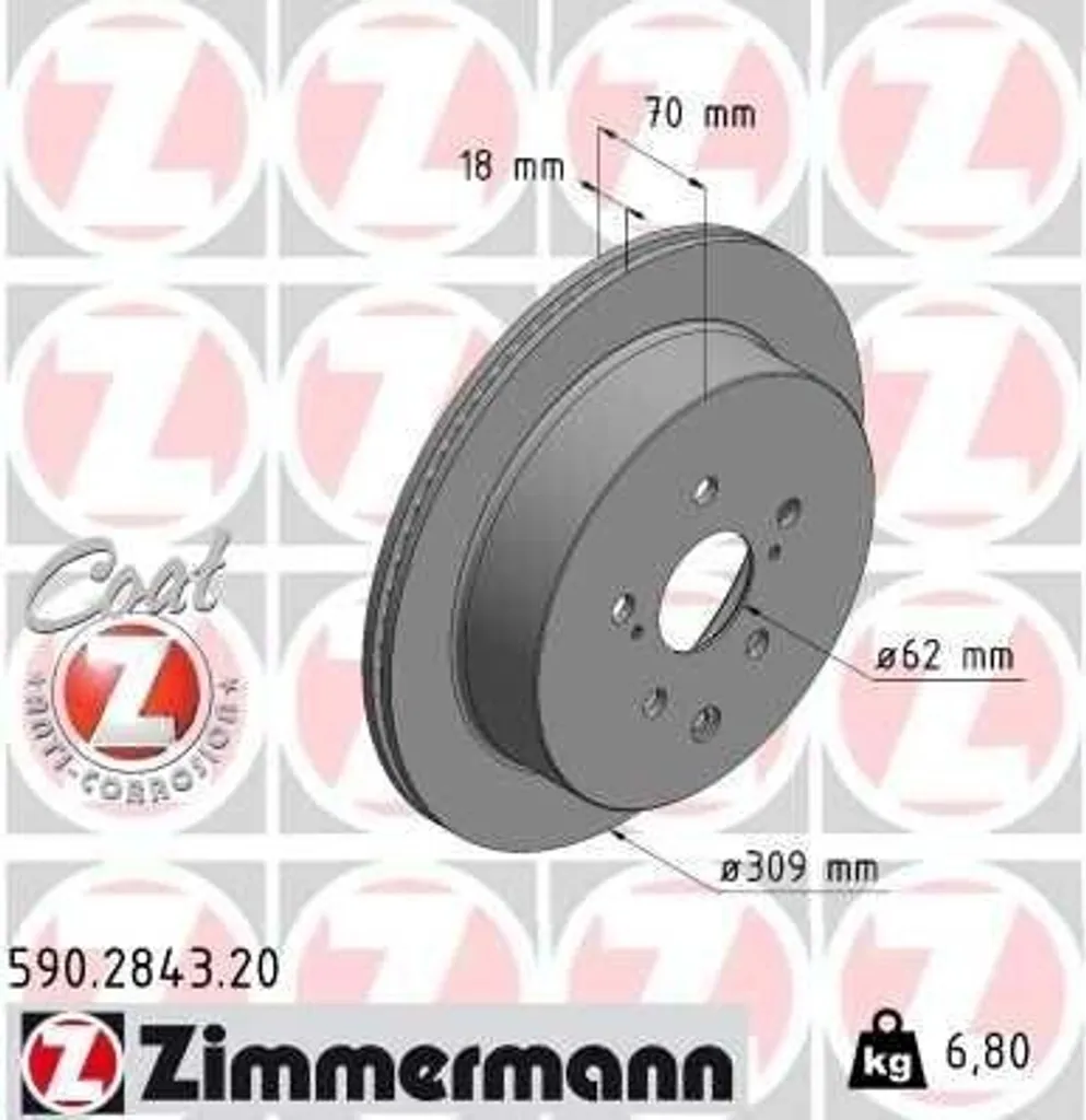Disque de frein haute performance Zimmermann 590.2843.20 anticorrosion