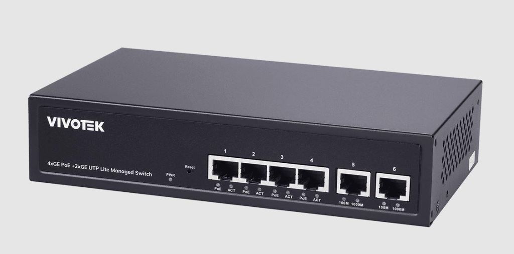 VIVOTEK AW-GEL-065A-060 PoE Switch, 4xGE PoE + 2xGE UTP Produktbild 