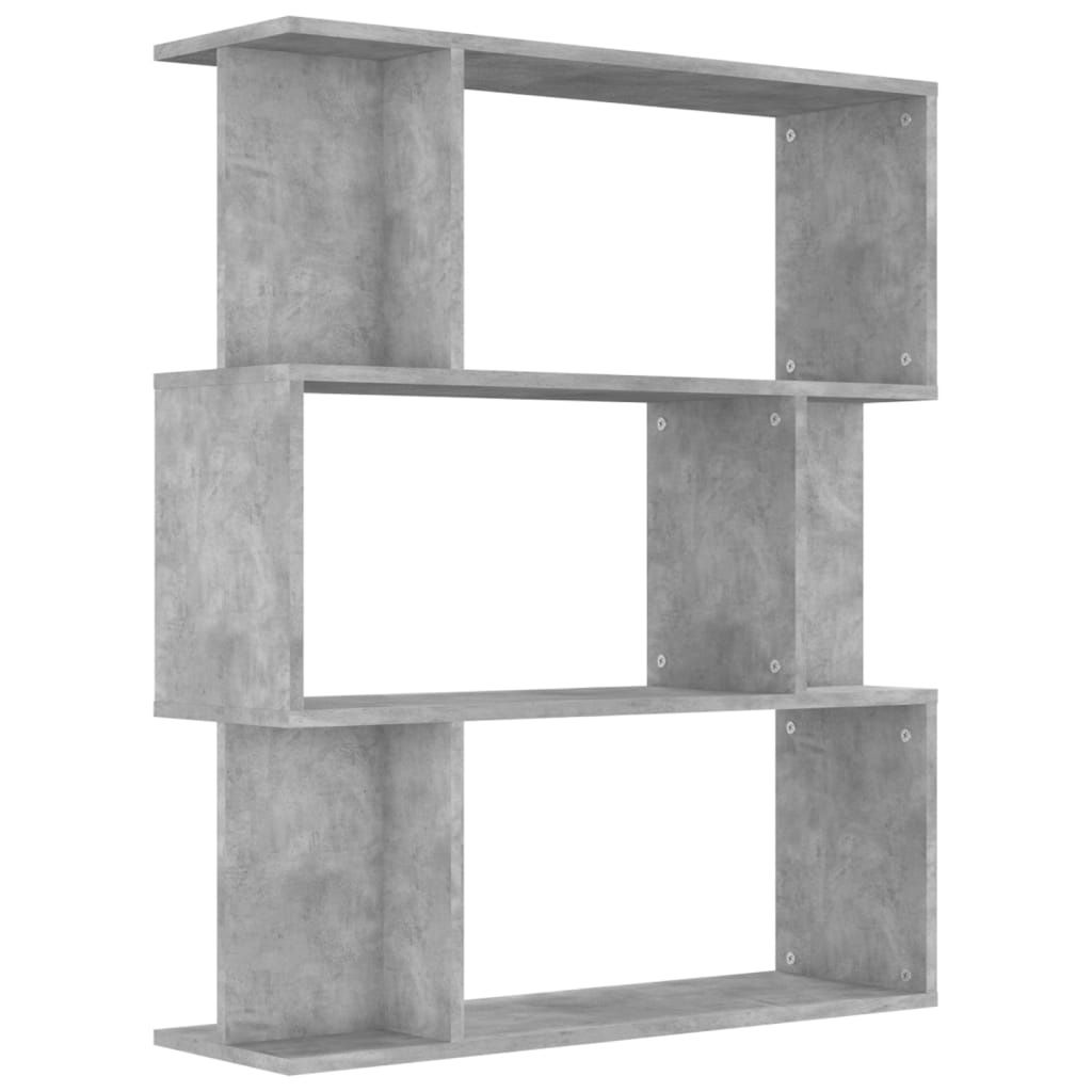 Möbel Bücherregal - Standregal - Wohnzimmerschrank -/Raumteiler Betongrau 80x24x96 cm Holzwerkstoff - Lagerregal Bücherregale CLORIS7593251