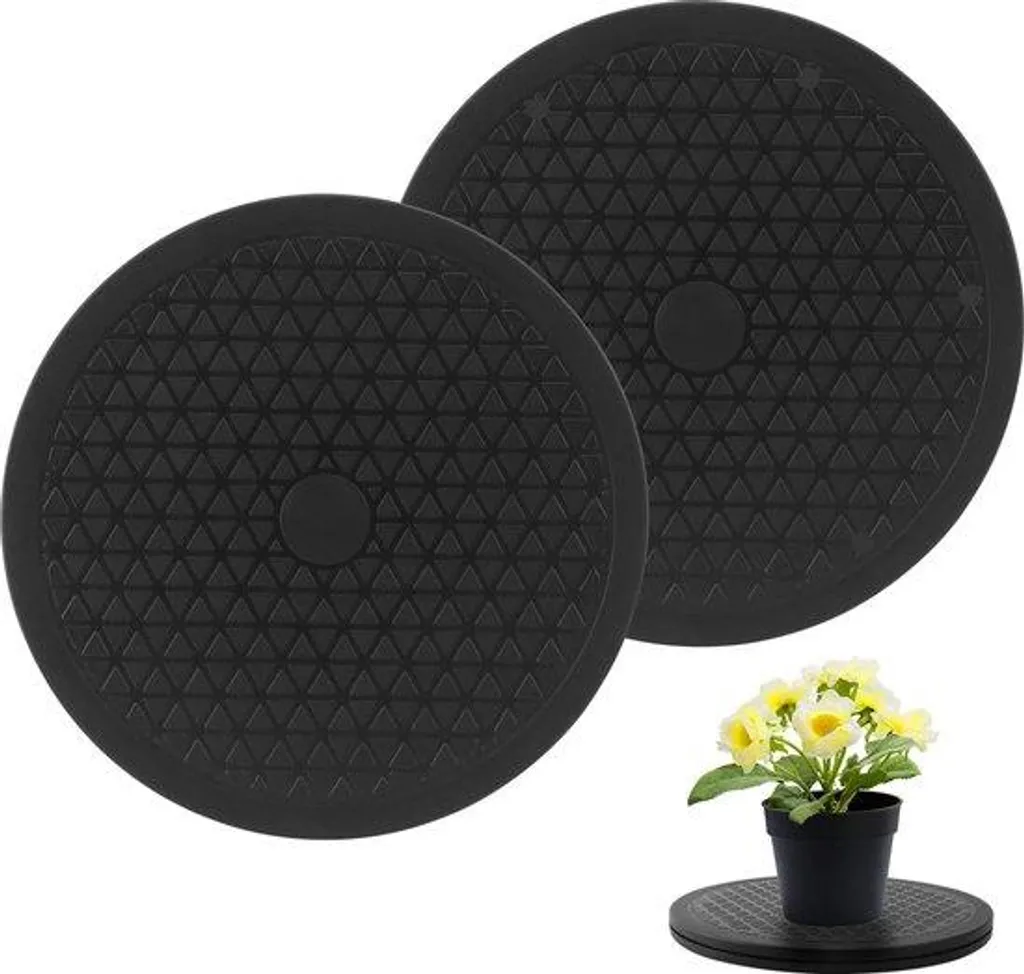 Plateau rotatif 360° robuste 25 cm, billes en acier inoxydable noir