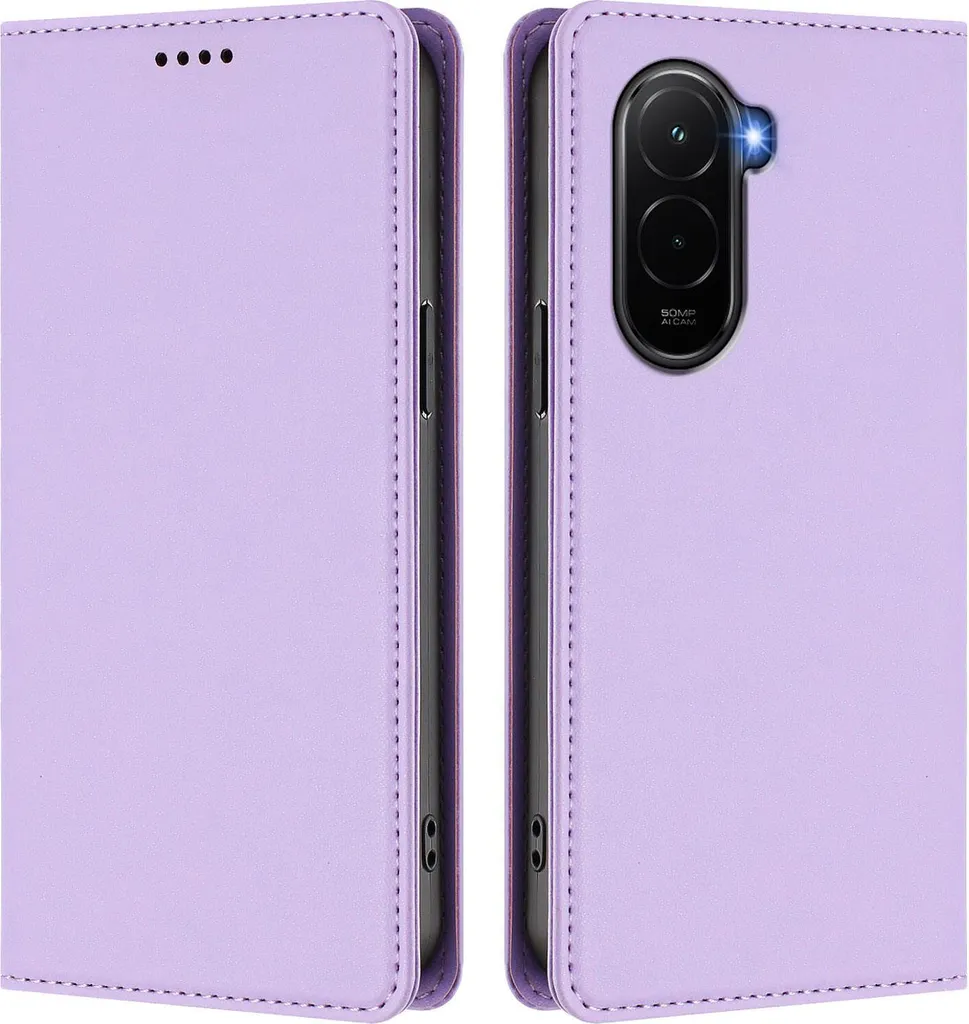 Custodia per Xiaomi Poco M7 4G, Custodia magnetica antiurto con supporto in Finto cuoio Flip Cover Viola