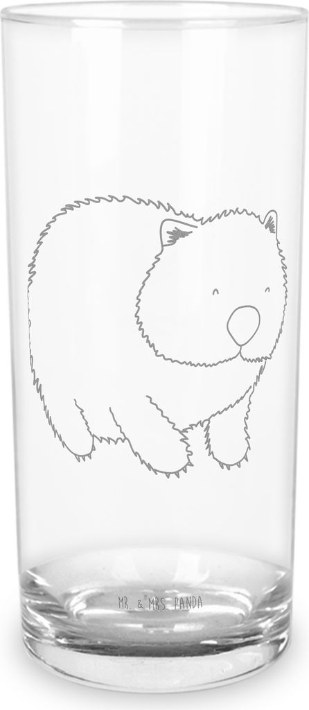 Mr. & Mrs. Panda Trinkglas Wombat 400 ml - Transparent - Geschenk, Trinkbecher Glas, Australien, Tumbler, Wasserglas, Motivation, Spruch, Das Leben...