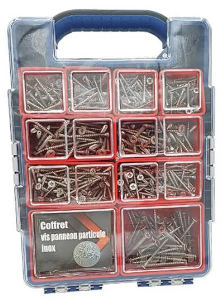 Vis pour panneaux et bois Pozidriv en coffret 845 pièces D-Work