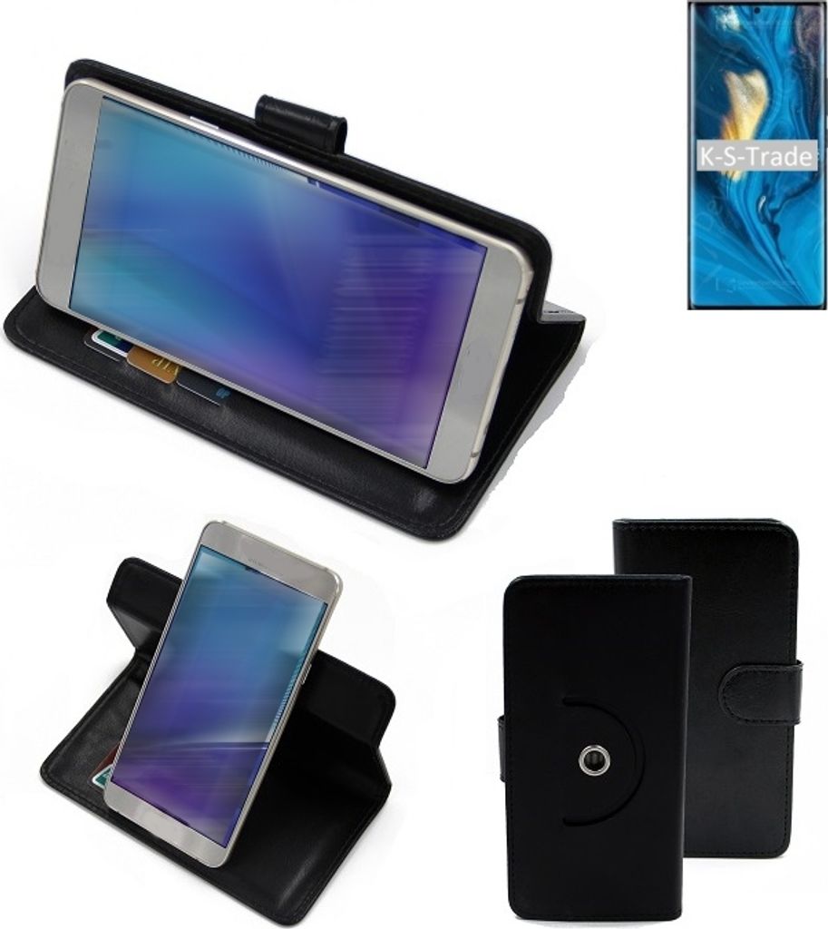 K-S-Trade Case Schutzhülle Handyhülle kompatibel mit nubia Z30 Pro Flipcase Smartphone Cover Handy Schutz Tasche Klapphülle Walletcase schwarz