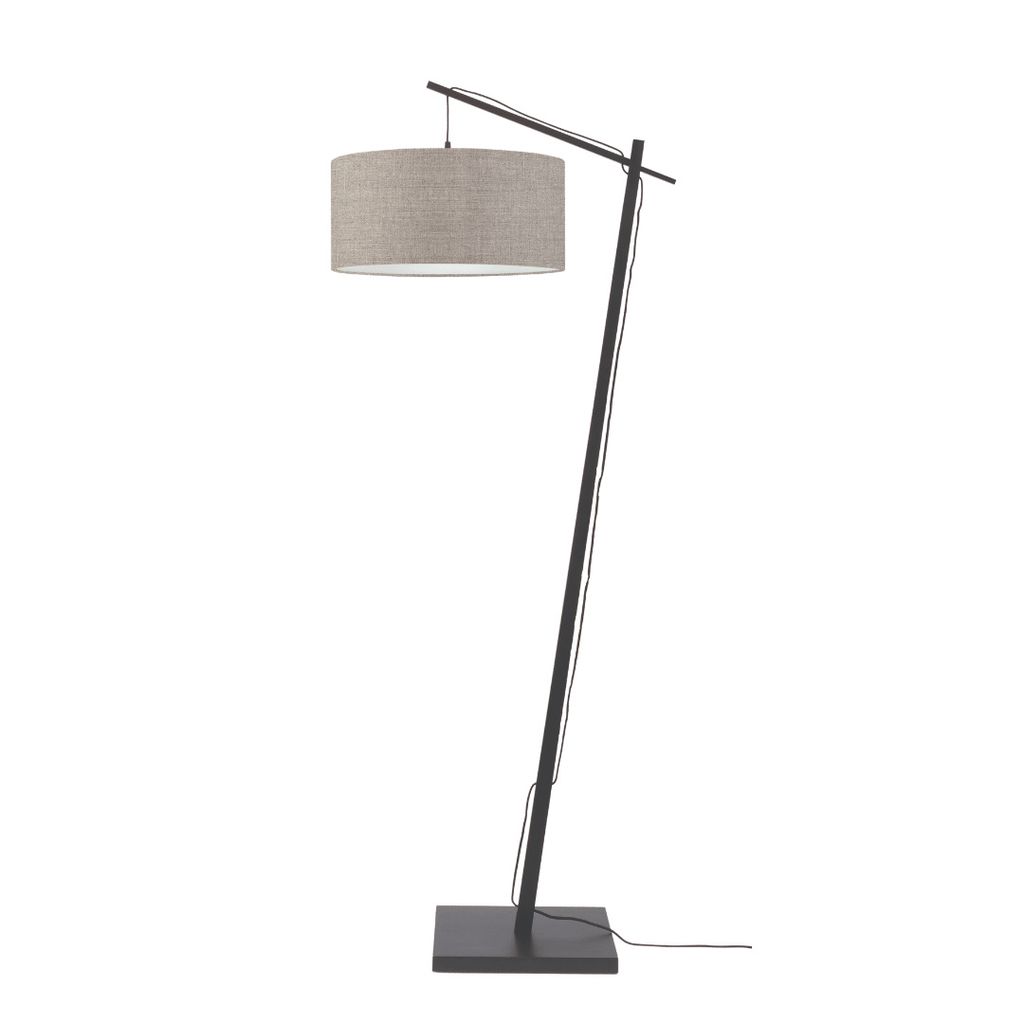 GOOD&MOJO - Stehleuchte Andes - Schwarz/Taupe - 72x47x176cm für Wohnzimmer, Schlafzimmer